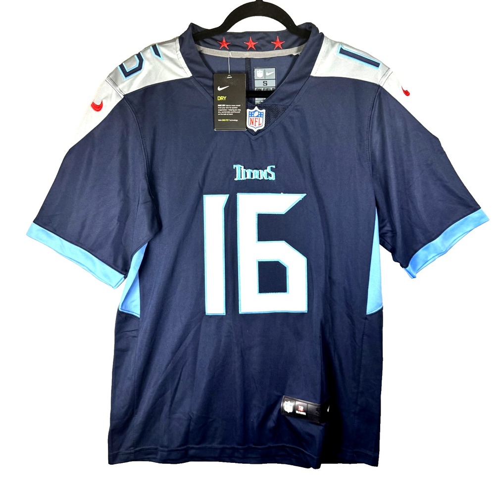 NWT Nike Tennessee Titans Jersey Burks #16 Mens Small NFL V-Neck Pullover DriFit